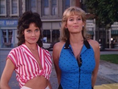 Sally Hampton (left) as Sue Ann Hansen with an uncredited actor as Melody Hansen